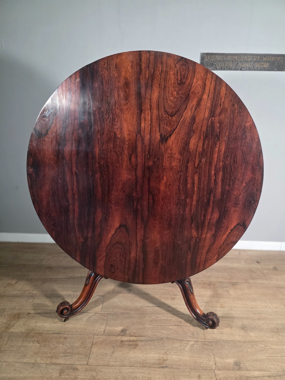 Antique Rosewood Circular Tilt Top Dining Table 1850s.  View XI
