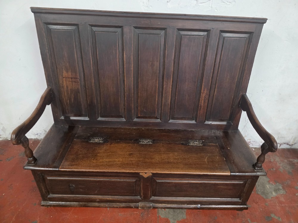 Antique Late Georgian Settle Bench  View XI
