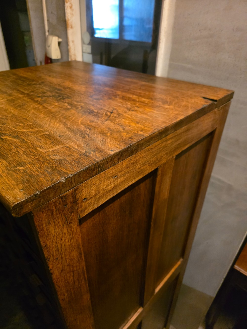 Antique Multi-Drawer Oak and Steel Cabinet 1920s.  View XVI