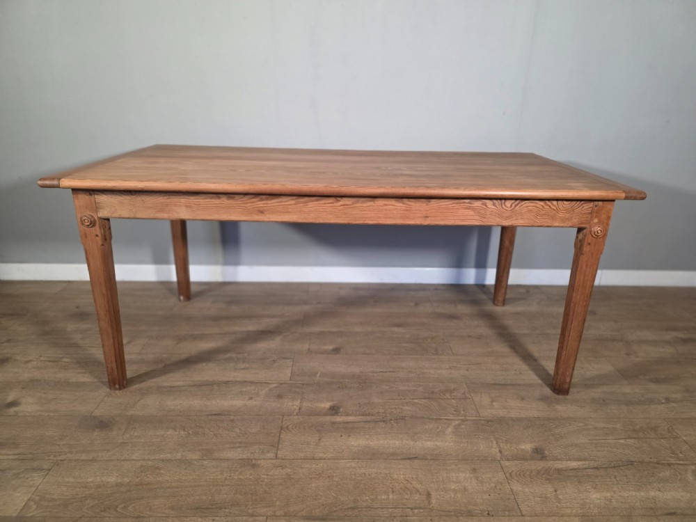 English Pitch Pine Victorian Farmhouse Table 1880s  View II