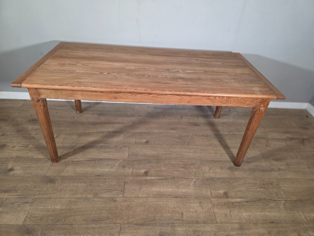 English Pitch Pine Victorian Farmhouse Table 1880s  View III