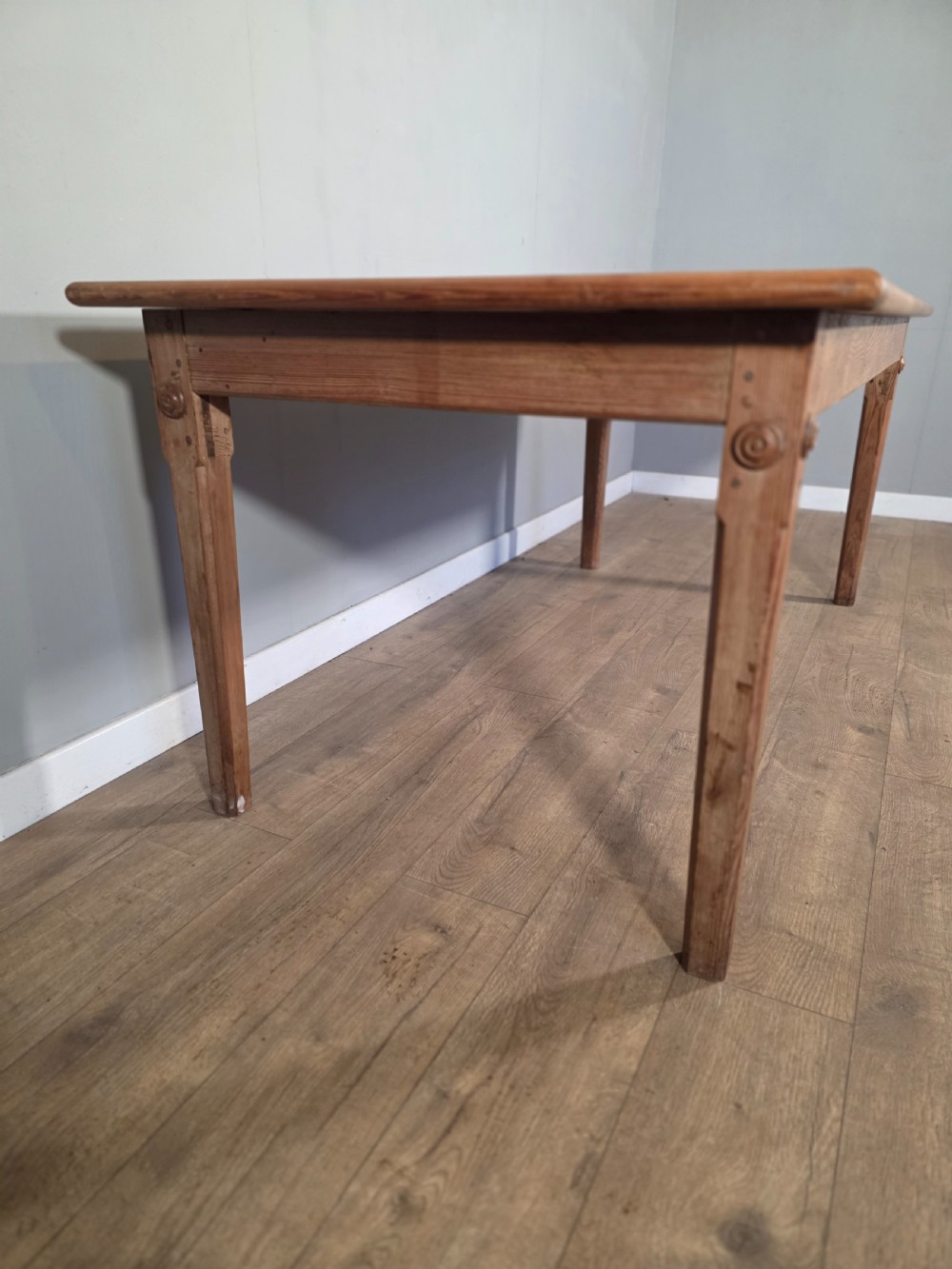 English Pitch Pine Victorian Farmhouse Table 1880s  View VI