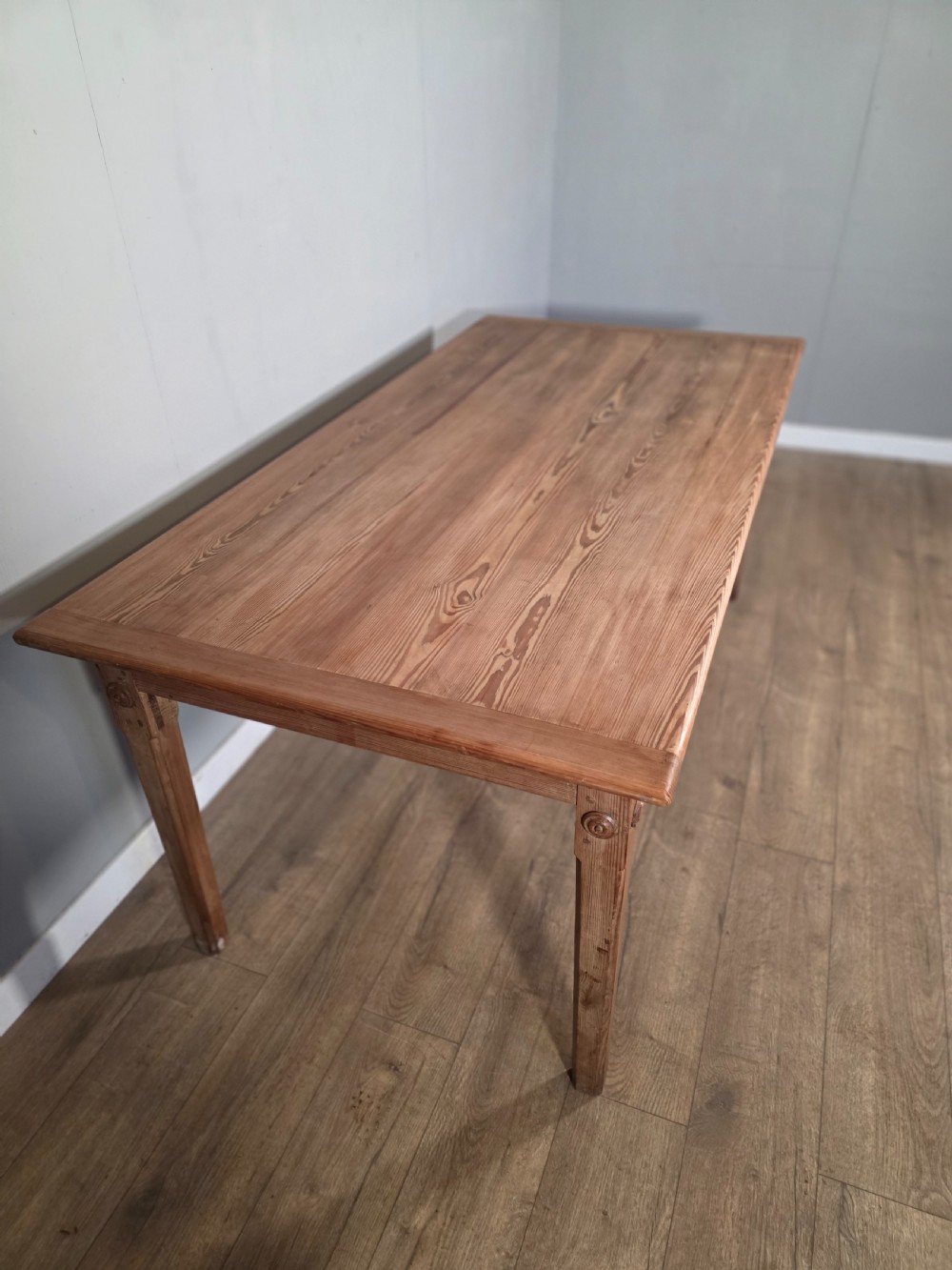 English Pitch Pine Victorian Farmhouse Table 1880s  View VII