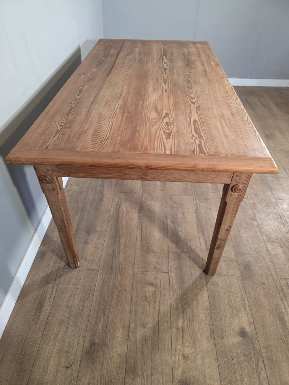 English Pitch Pine Victorian Farmhouse Table 1880s  View XI