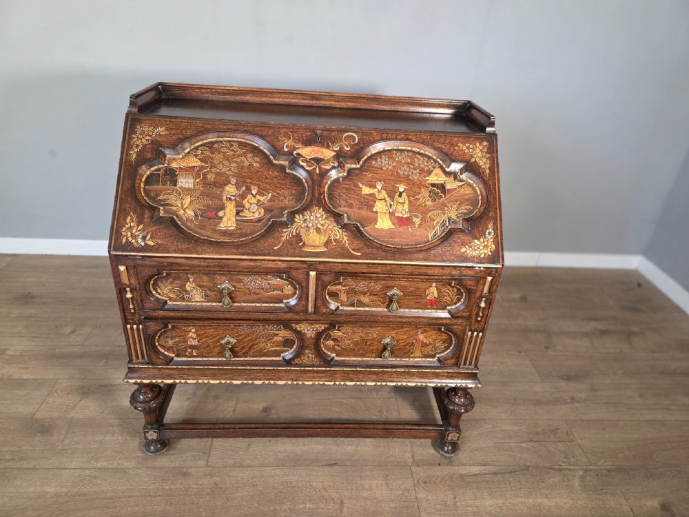 Antique Solid Oak Bureau 1920s  View III