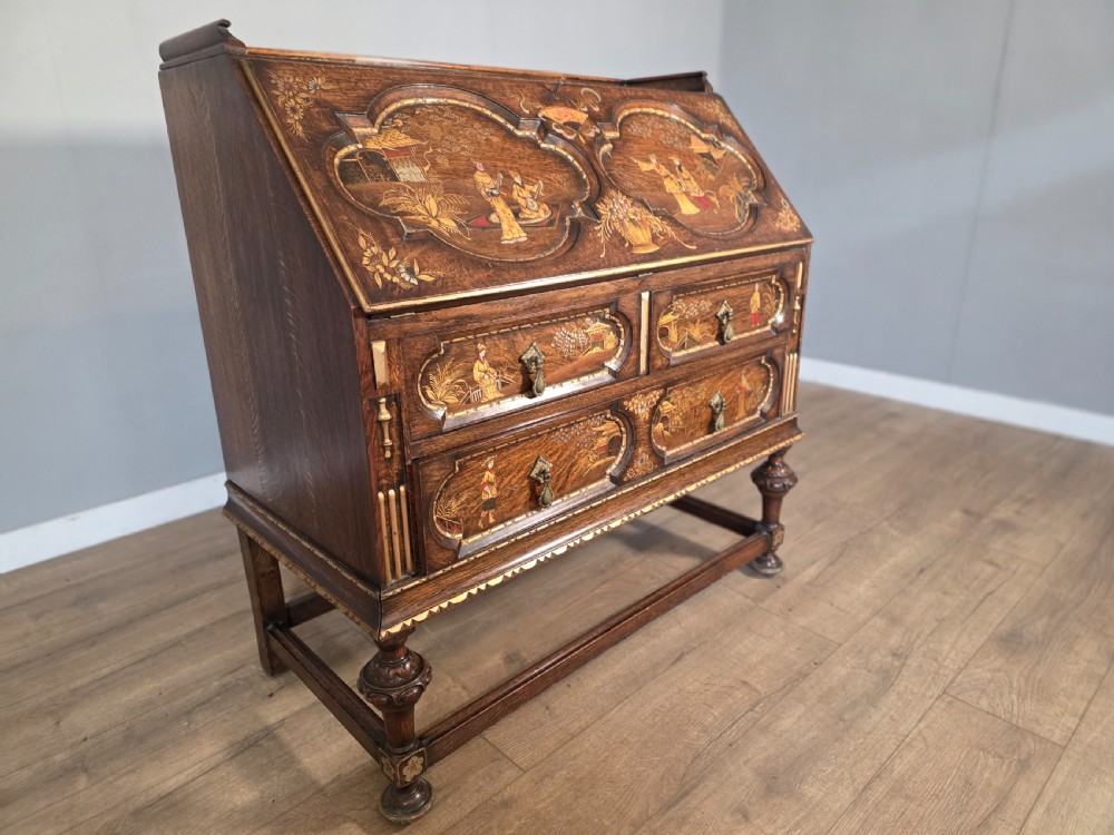 Antique Solid Oak Bureau 1920s  View VI