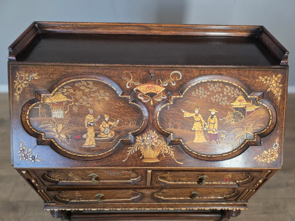 Antique Solid Oak Bureau 1920s  View XI