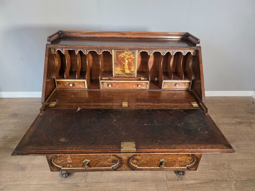 Antique Solid Oak Bureau 1920s  View XVII