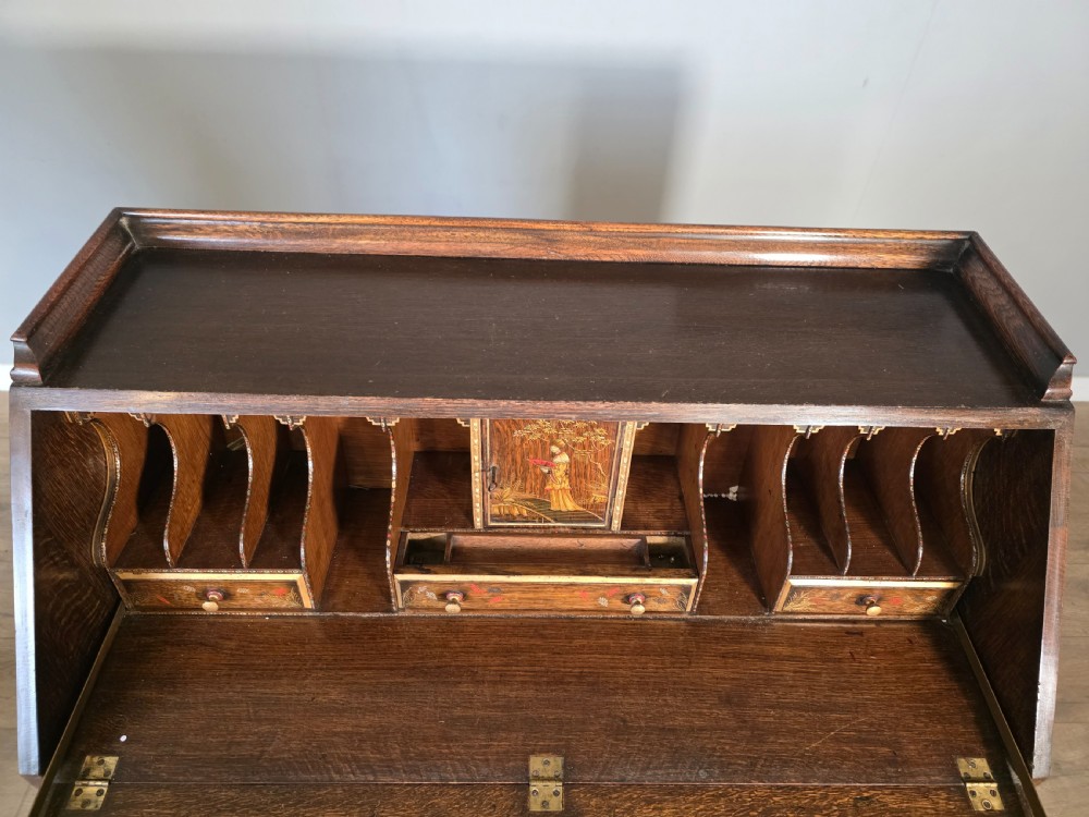 Antique Solid Oak Bureau 1920s  View XIX