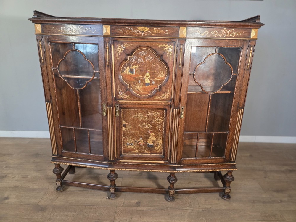 Antique Solid Oak Bookcase 1920s. 