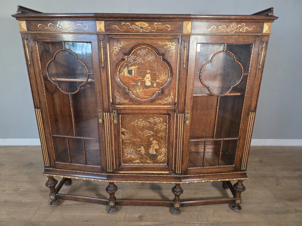Antique Solid Oak Bookcase 1920s.  View II