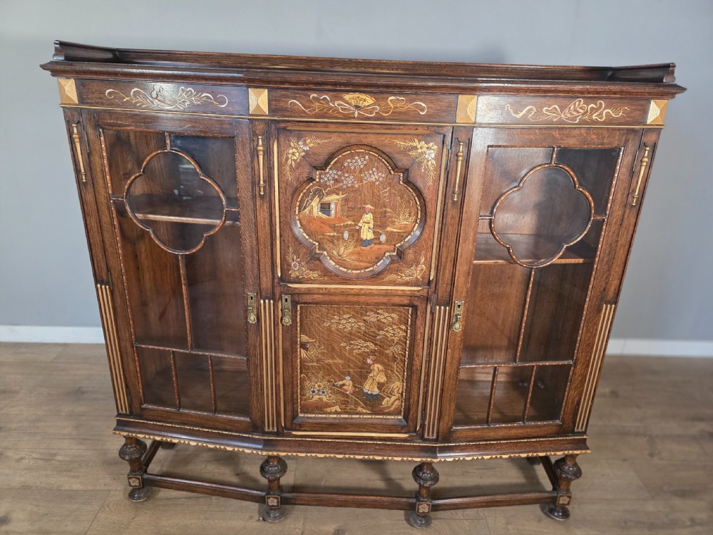 Antique Solid Oak Bookcase 1920s.  View VII