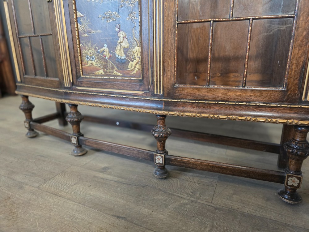 Antique Solid Oak Bookcase 1920s.  View XVIII