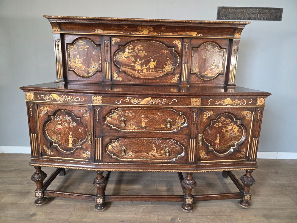 Antique Oak Sideboard with Cutlery and Bottle Drawer  View II