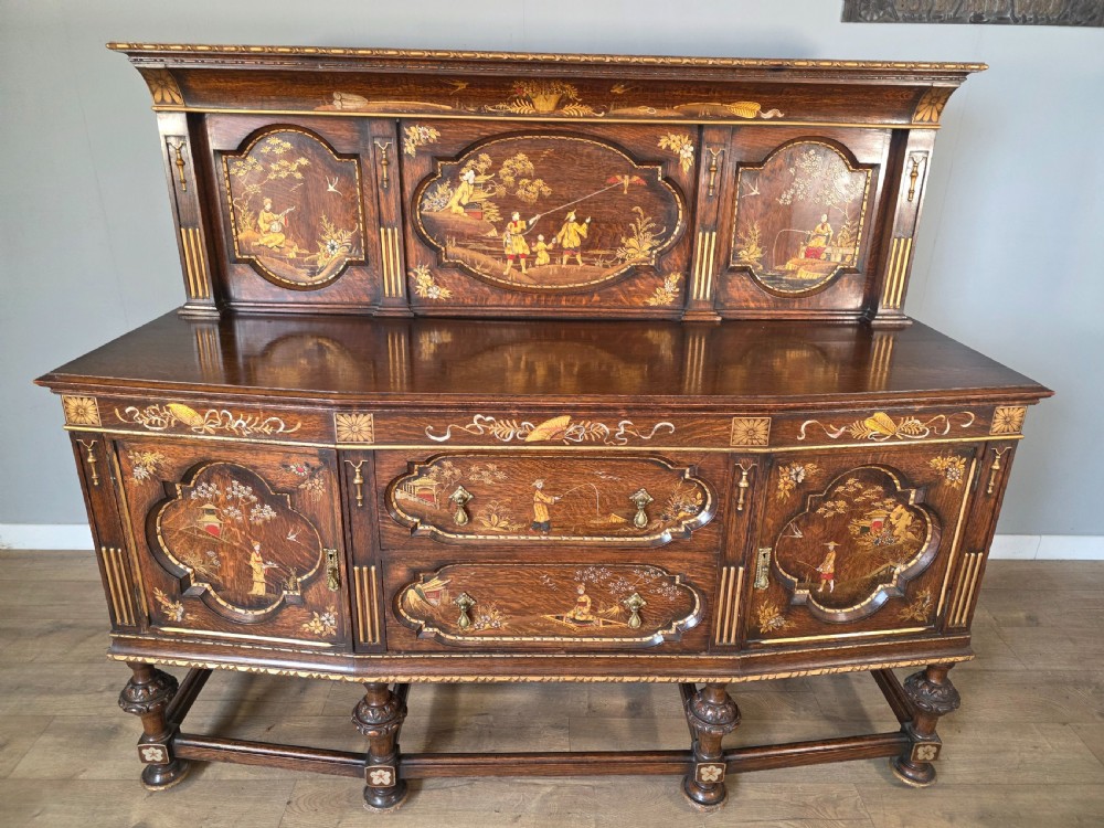 Antique Oak Sideboard with Cutlery and Bottle Drawer  View IV
