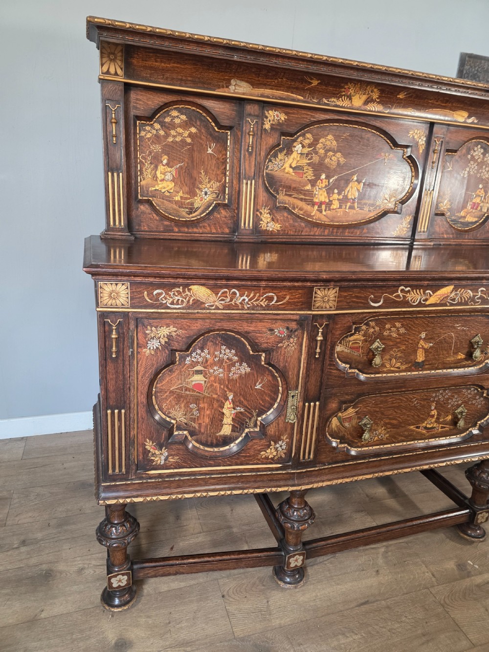 Antique Oak Sideboard with Cutlery and Bottle Drawer  View VII