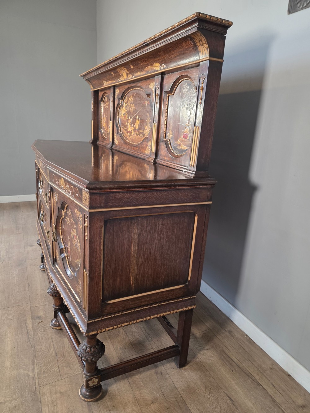 Antique Oak Sideboard with Cutlery and Bottle Drawer  View IX