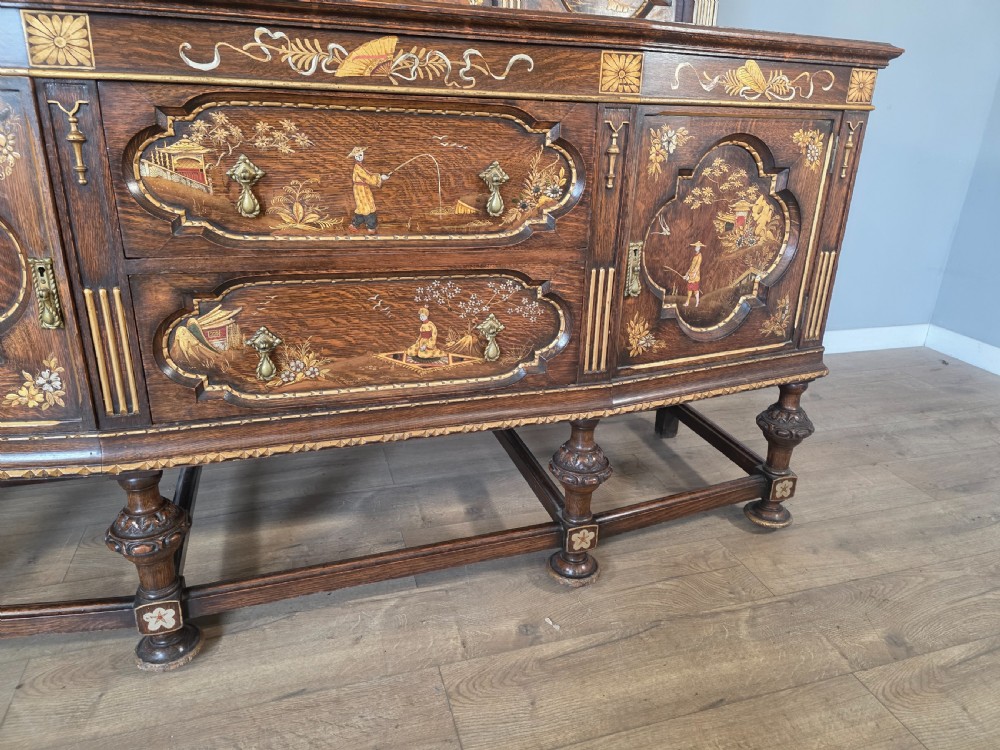 Antique Oak Sideboard with Cutlery and Bottle Drawer  View XII