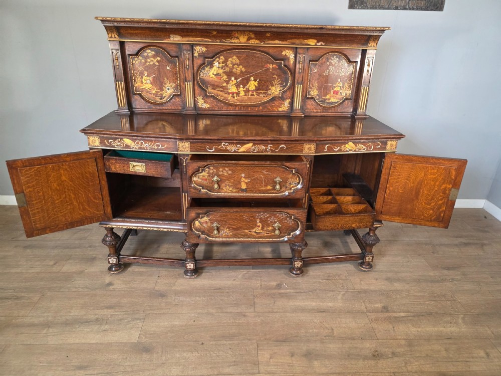 Antique Oak Sideboard with Cutlery and Bottle Drawer  View XIII