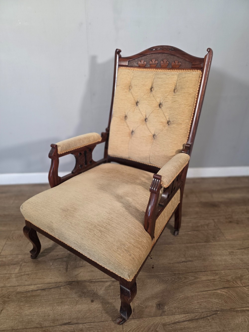Antique Walnut Edwardian Chair 1920s.  View IX