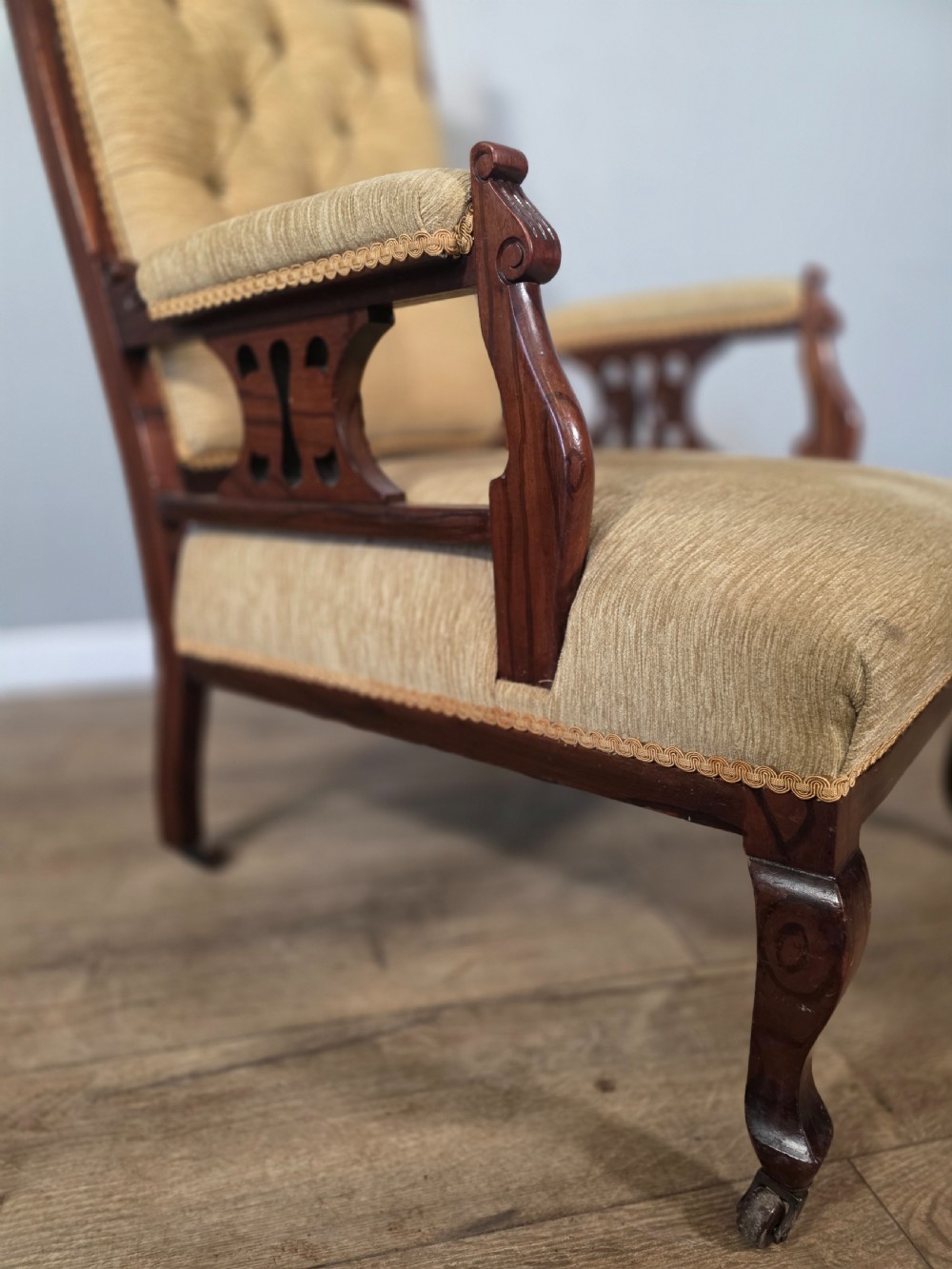 Antique Walnut Edwardian Chair 1920s.  View XII