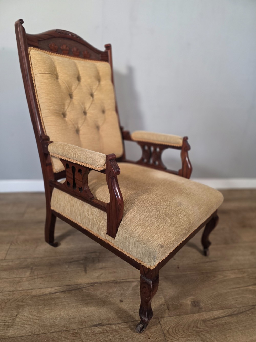 Antique Walnut Edwardian Chair 1920s.  View XIII