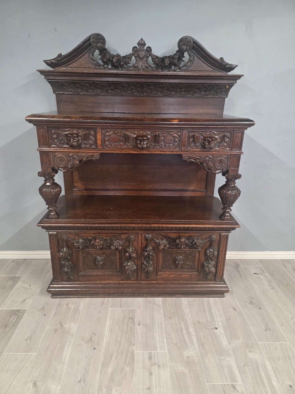 Antique Large Oak Carved Buffet/Server 1890s