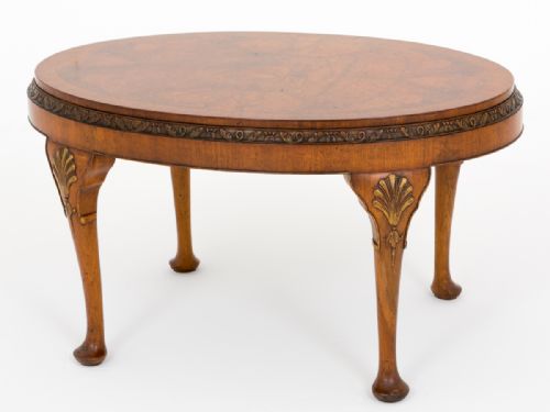 Good Quality Burr Walnut Oval Coffee Table