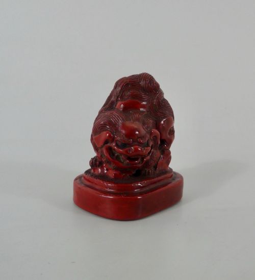 Japanese Red Lacquer Netsuke, C. 1820, Edo Period.