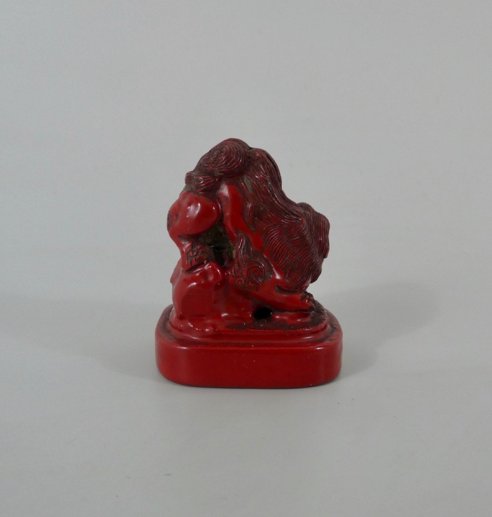 Japanese red lacquer netsuke, c. 1820, Edo Period. View V