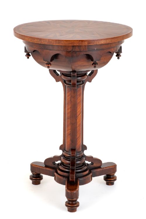 Unusual Inlaid Mahogany Occasional Table