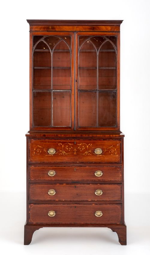 Georgian Mahogany Secretaire Bookcase