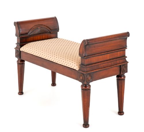 Mahogany Regency Revival Window Seat