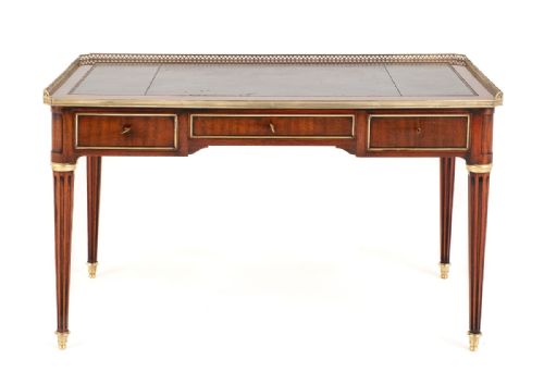 fig 1. French Mahogany 3 Drawer Writing Table