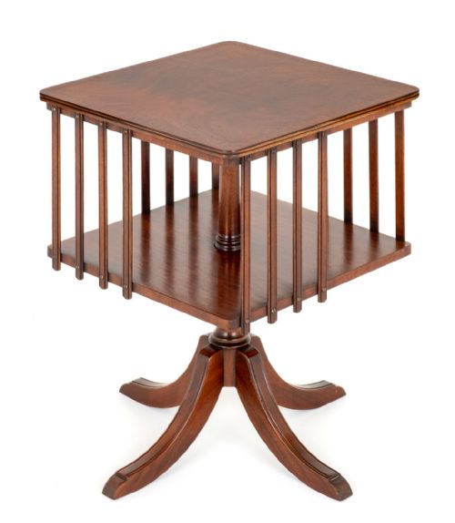 Regency Revival Mahogany Revolving Bookcase