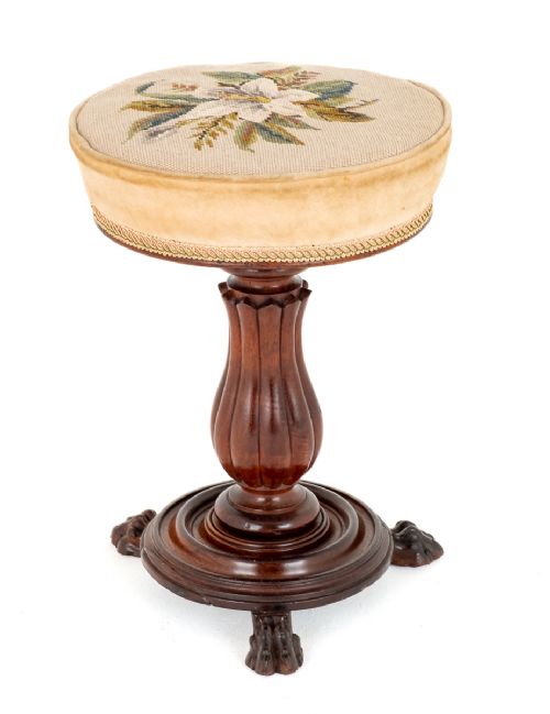 William IV Rosewood Adjustable Piano Stool