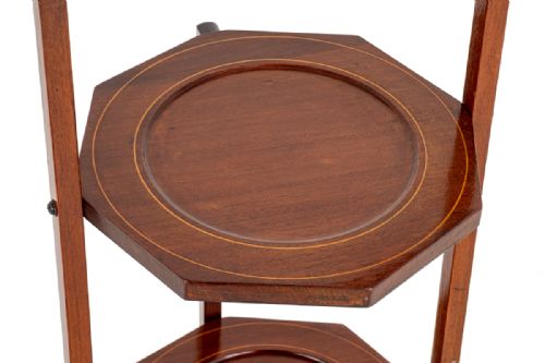 MAHOGANY SHERATON REVIVAL CAKE STAND - ADDITIONAL PHOTO 2