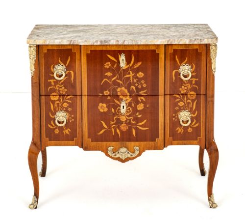 Pretty French Inlaid Commode