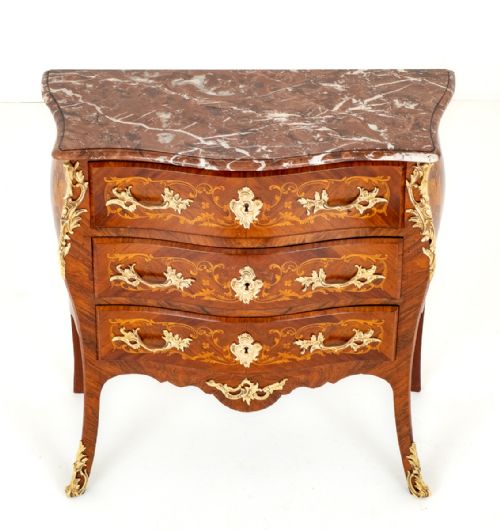 French 3 Drawer Inlaid Commode
