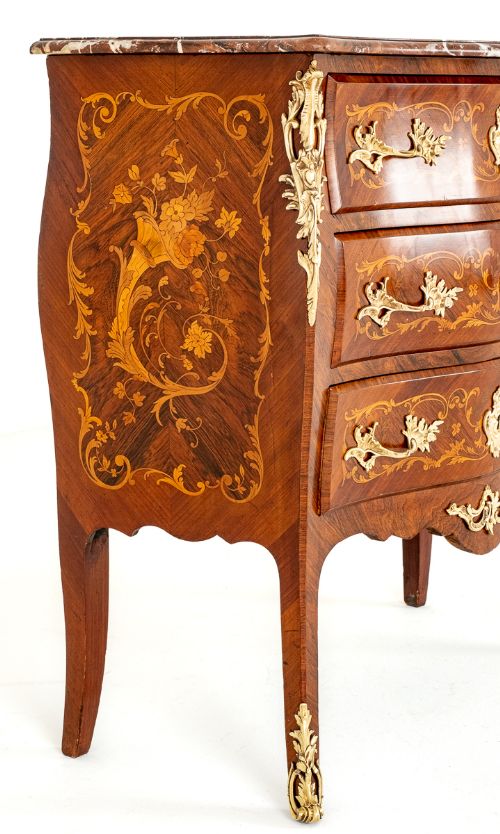 fig 1. French 3 Drawer Inlaid Commode