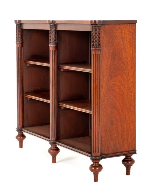 Mahogany Regency Revival Open Bookcase