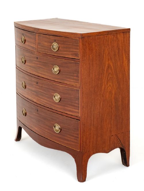 Regency Mahogany Bow Chest of Drawers