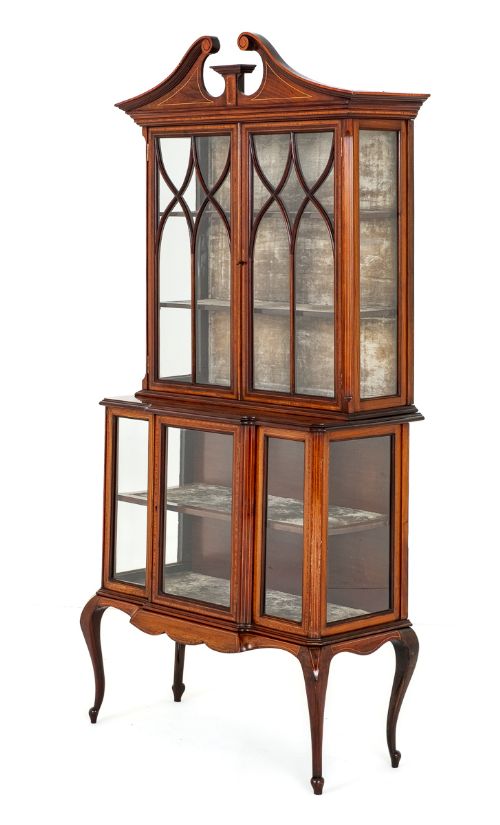Sheraton Revival Mahogany Display Cabinet