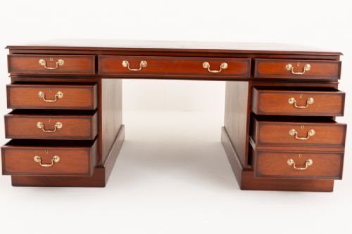 fig 1. Impressive Georgian Revival Mahogany Partners Desk