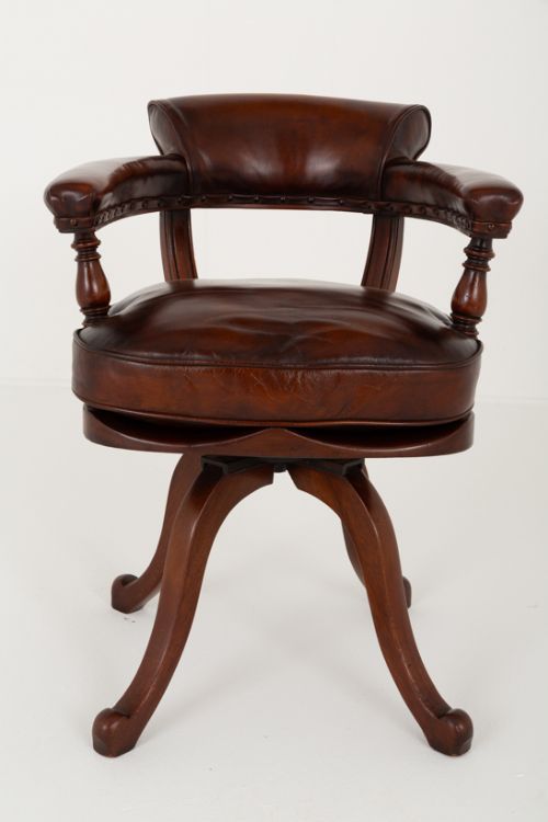 Good Mahogany and Leather Office Chair