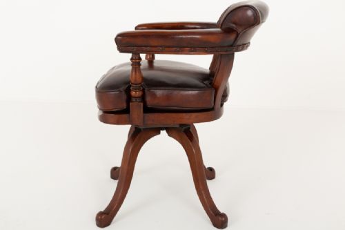 fig 2. Good Mahogany and Leather Office Chair