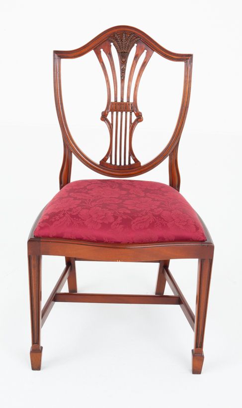 fig 1. Set of 6 Mahogay Hepplewhite Style Dining Chairs