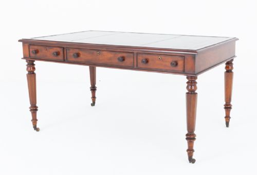 Mid Victorian 3 Drawer Writing Table