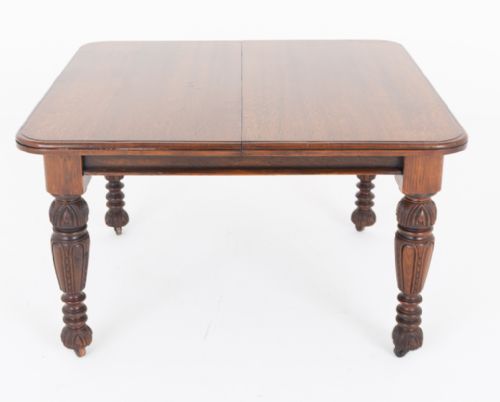 VICTORIAN OAK 2 LEAF EXTENDING DINING TABLE - ADDITIONAL PHOTO 3