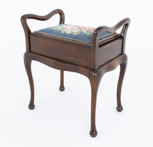 EDWARDIAN MAHOGANY PIANO STOOL